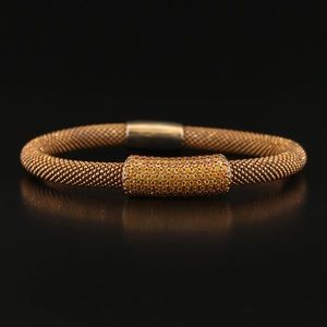 Sterling Mesh Pave CZ Bracelet